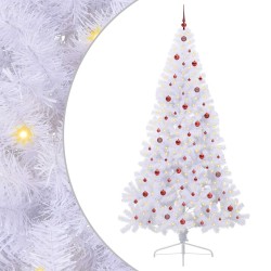 Sapin de Noël artificiel avec 300 LED Blanc 240 cm PVC et Acier 547993547993