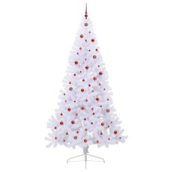Sapin de Noël artificiel avec 300 LED Blanc 240 cm PVC et Acier 547993547993