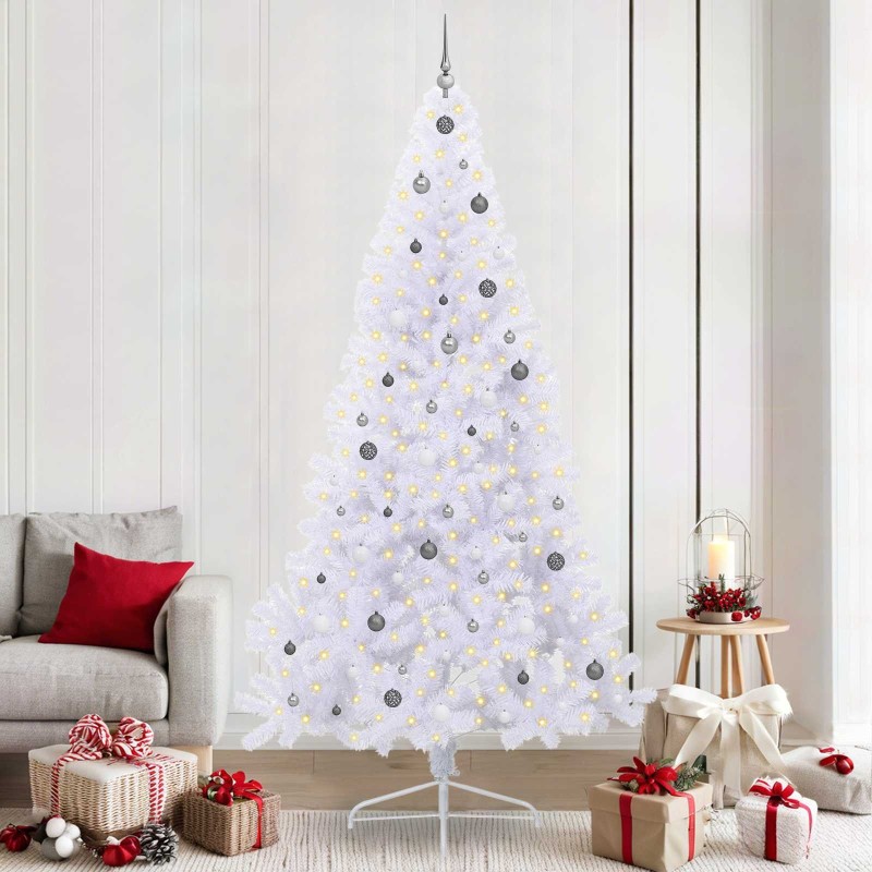 Sapin de Noël artificiel avec 300 LED Blanc 240 cm PVC et Acier 547996547996