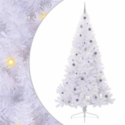 Sapin de Noël artificiel avec 300 LED Blanc 240 cm PVC et Acier 547996547996