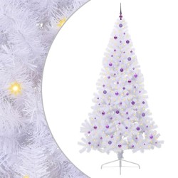 Sapin de Noël artificiel avec 300 LED Blanc 240 cm PVC et Acier 548006548006