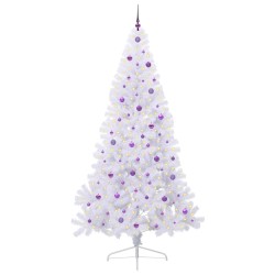 Sapin de Noël artificiel avec 300 LED Blanc 240 cm PVC et Acier 548006548006