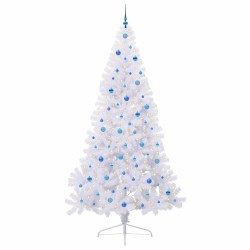 Sapin de Noël artificiel avec 300 LED Blanc 240 cm PVC et Acier 548007548007