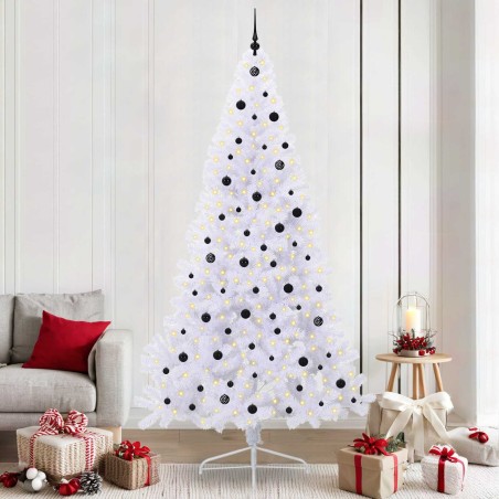 Sapin de Noël artificiel avec 300 LED Blanc 240 cm PVC et Acier 548009548009