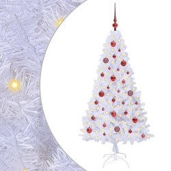 Sapin de Noël artificiel avec 150 LED Blanc 150 cm PVC et Acier 548011548011