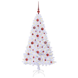 Sapin de Noël artificiel avec 150 LED Blanc 150 cm PVC et Acier 548011548011