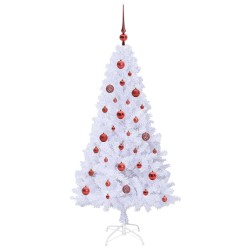 Sapin de Noël artificiel avec 150 LED Blanc 150 cm PVC et Acier 548011548011