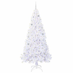 Sapin de Noël artificiel avec 300 LED Blanc 210 cm PVC et Acier 548012548012