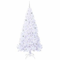 Sapin de Noël artificiel avec 300 LED Blanc 210 cm PVC et Acier 548012548012