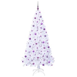 Sapin de Noël artificiel avec 300 LED Blanc 210 cm PVC et Acier 548016548016
