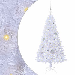 Sapin de Noël artificiel avec 150 LED Blanc 120 cm PVC et Acier 548020548020