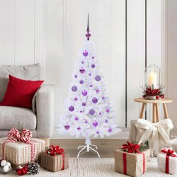 Sapin de Noël artificiel avec 150 LED Blanc 120 cm PVC et Acier 548022548022