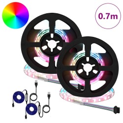 Bande LED 2 pcs Noir et Transparent 350 mm Cuivre et plastique 548028548028