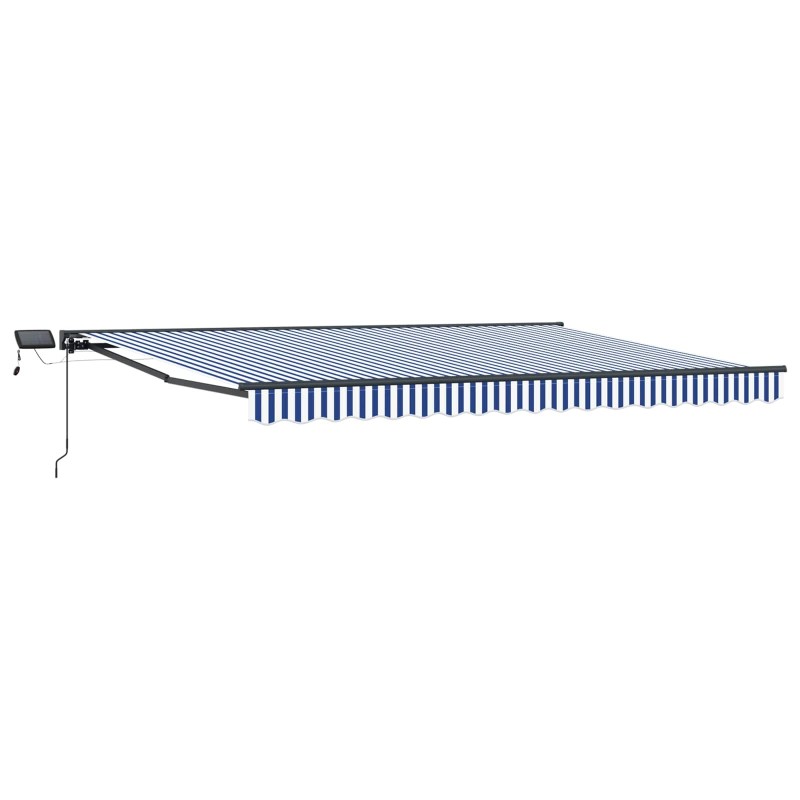 Cadre de store manuel avec LEDs Bleu et Blanc 4 × 3,5 m 548043548043