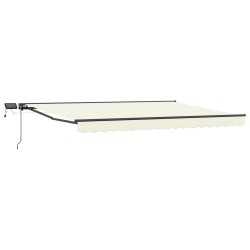 Cadre de store manuel avec LEDs Crème 4 × 3,5 m 548045548045