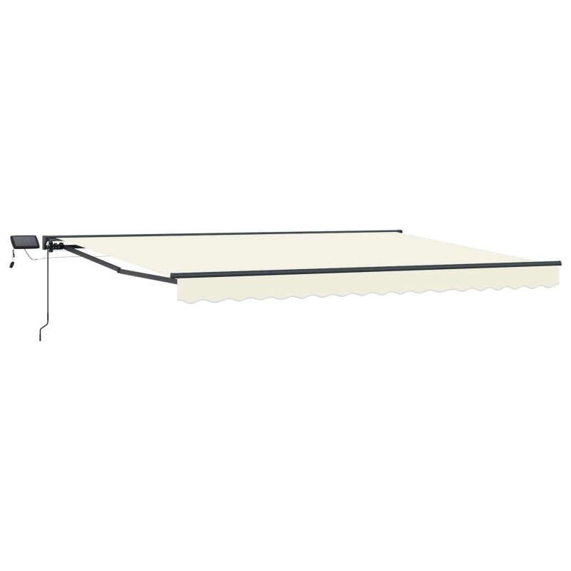 Cadre de store manuel avec LEDs Crème 4,5 × 3 m 548082548082