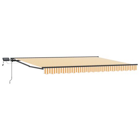 Cadre de store manuel avec LEDs Jaune et blanc 4,5 × 3 m 548094548094