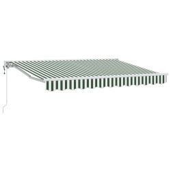 Auvent rétractable électrique Vert et blanc 3,5 x 2,5 m 548097548097