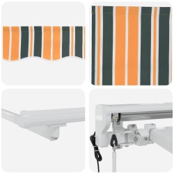 Auvent rétractable électrique Vert et jaune 3,5 x 2,5 m 548098548098