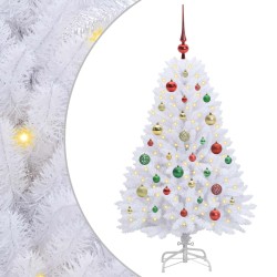 Sapin de Noël Artificiel à Branches Articulées Blanc 120 cm 548118548118