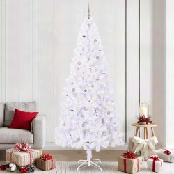Sapin de Noël artificiel avec 300 LED Blanc 240 cm PVC et Acier 548126548126