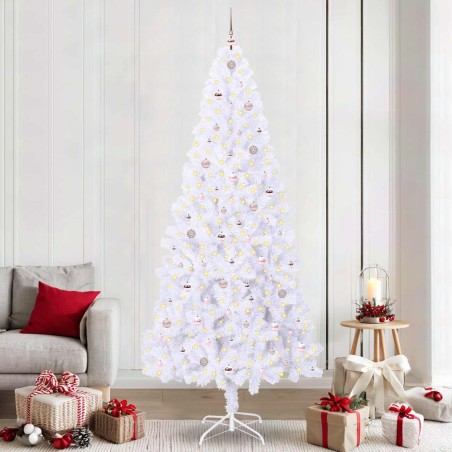 Sapin de Noël artificiel avec 300 LED Blanc 240 cm PVC et Acier 548126548126