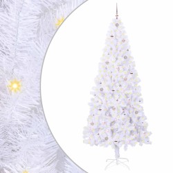 Sapin de Noël artificiel avec 300 LED Blanc 240 cm PVC et Acier 548126548126