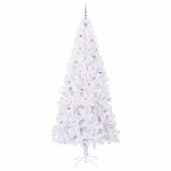 Sapin de Noël artificiel avec 300 LED Blanc 240 cm PVC et Acier 548126548126