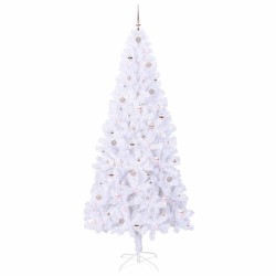 Sapin de Noël artificiel avec 300 LED Blanc 240 cm PVC et Acier 548126548126