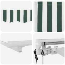 Auvent rétractable électrique Vert et blanc 3 x 2,5 m 548129548129