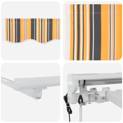 Auvent rétractable électrique Jaune, Gris et Blanc 3,5 x 2,5 m 548139548139