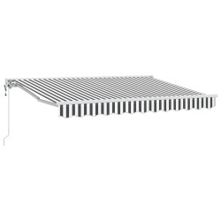 Auvent rétractable électrique Anthracite et blanc 3 x 2,5 m 548153548153