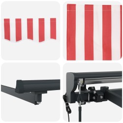 Auvent rétractable électrique Rouge et Blanc 4 x 2 m 548156548156
