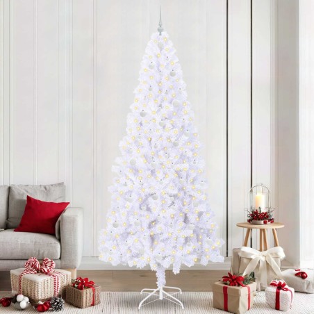 Sapin de Noël artificiel avec 300 LED Blanc 240 cm PVC et Acier 548159548159
