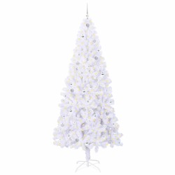 Sapin de Noël artificiel avec 300 LED Blanc 240 cm PVC et Acier 548160548160