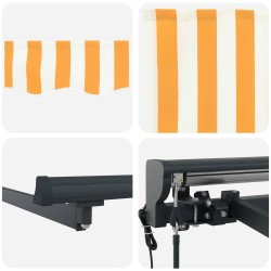 Auvent rétractable électrique Jaune et blanc 3 x 2 m 548168548168
