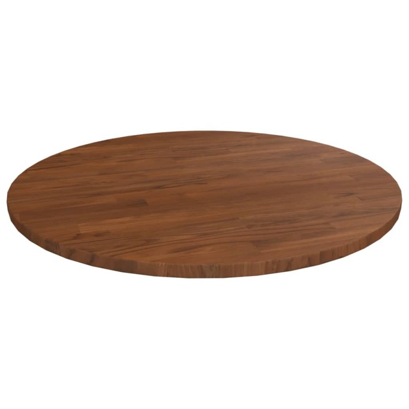 Dessus de table rond Marron foncé Ø50x1,5cm Chêne massif traité 548202548202