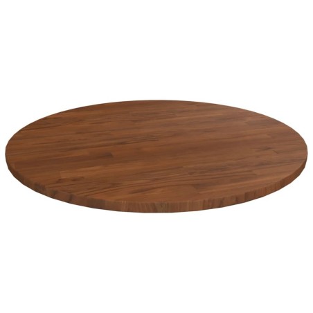 Dessus de table rond Marron foncé Ø50x1,5cm Chêne massif traité 548202548202