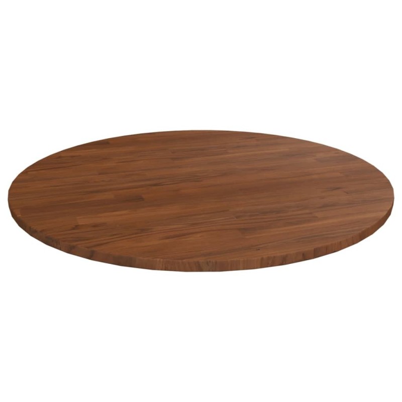 Dessus de table rond Marron foncé Ø90x1,5cm Chêne massif traité 548206548206