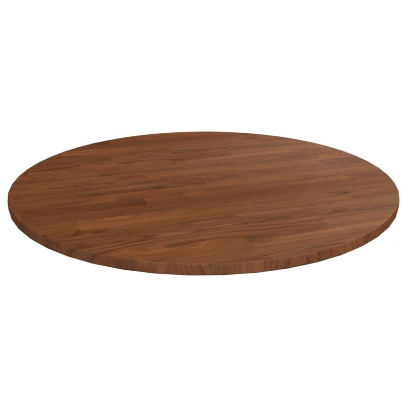 Dessus de table rond Marron foncé Ø80x1,5cm Chêne massif traité 548208548208