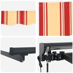 Auvent rétractable électrique Jaune, Orange et Blanc 3,5 x 2 m 548216548216