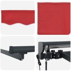 Auvent rétractable électrique Rouge 3,5 x 2 m 548240548240