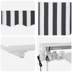 Auvent rétractable électrique Anthracite et blanc 4 × 3 m 548252548252
