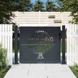 Portail de jardin Anthracite 100x100 cm Acier Design Arbre 548286548286