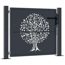 Portail de jardin Anthracite 100x100 cm Acier Design Arbre 548286548286