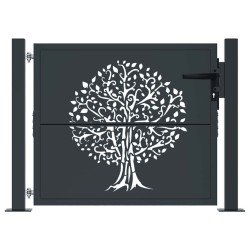 Portail de jardin Anthracite 100x100 cm Acier Design Arbre 548286548286