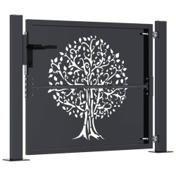 Portail de jardin Anthracite 100x100 cm Acier Design Arbre 548286548286