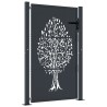 Portail de jardin anthracite 100x125 cm acier conception d'arbre 548290548290