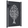 Portail de jardin anthracite 100x125 cm acier conception d'arbre 548290548290