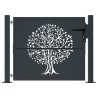 Portail de jardin anthracite 100x75 cm acier conception d'arbre 548291548291